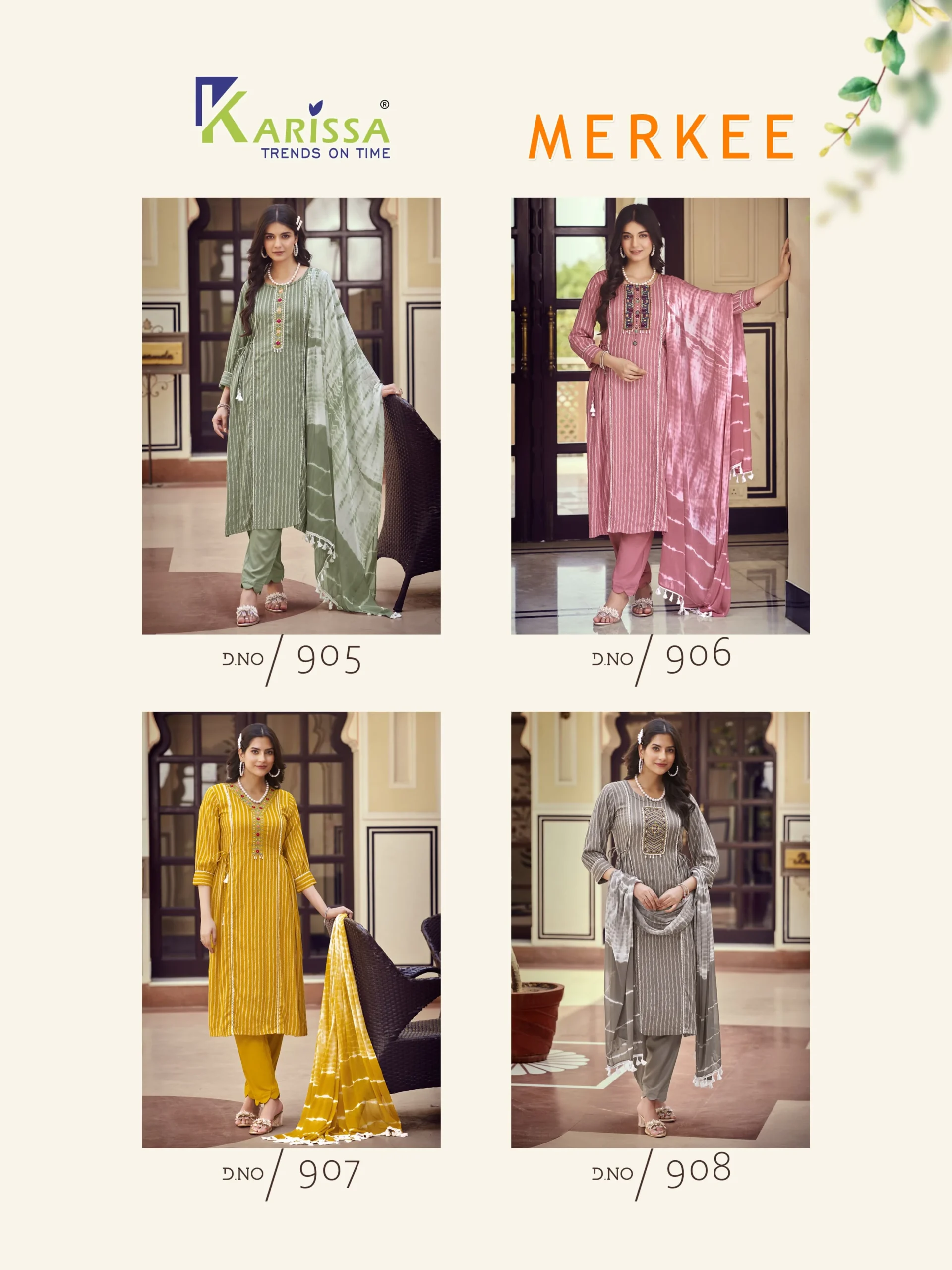 Karissa Merkee Premium Pure Viscose Rayon Wholesale Readymade Salwar Suit Catalog — Wholesale Salwar Suits, Karissa wholesale from Surat — view 5